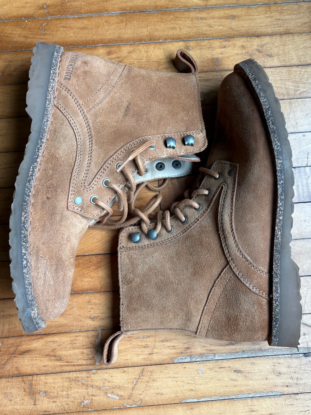 Birkenstock Bryson Tan Suede Leather Lace Up Boots